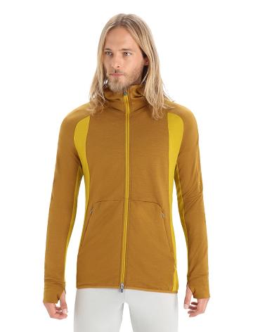 Men's Icebreaker ZoneKnit™ Merino Long Sleeve Zip Hoodie Clove / Silent Gold | CA 1674YXFU